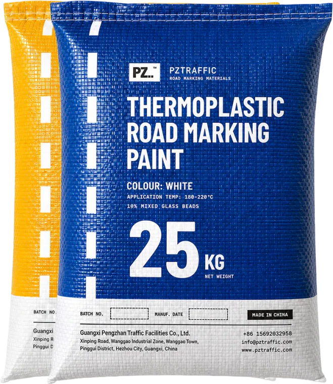 PZTRAFFIC 25 kg bags of 10% mixed glass beads thermoplastic road marking paint, white and yellow