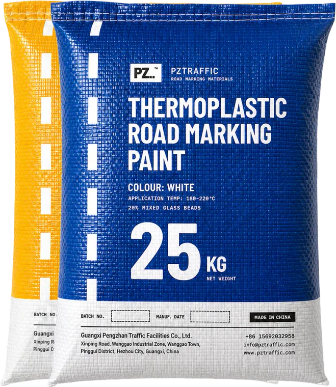 PZTRAFFIC 25 kg bags of 20% mixed glass beads thermoplastic road marking paint, white and yellow